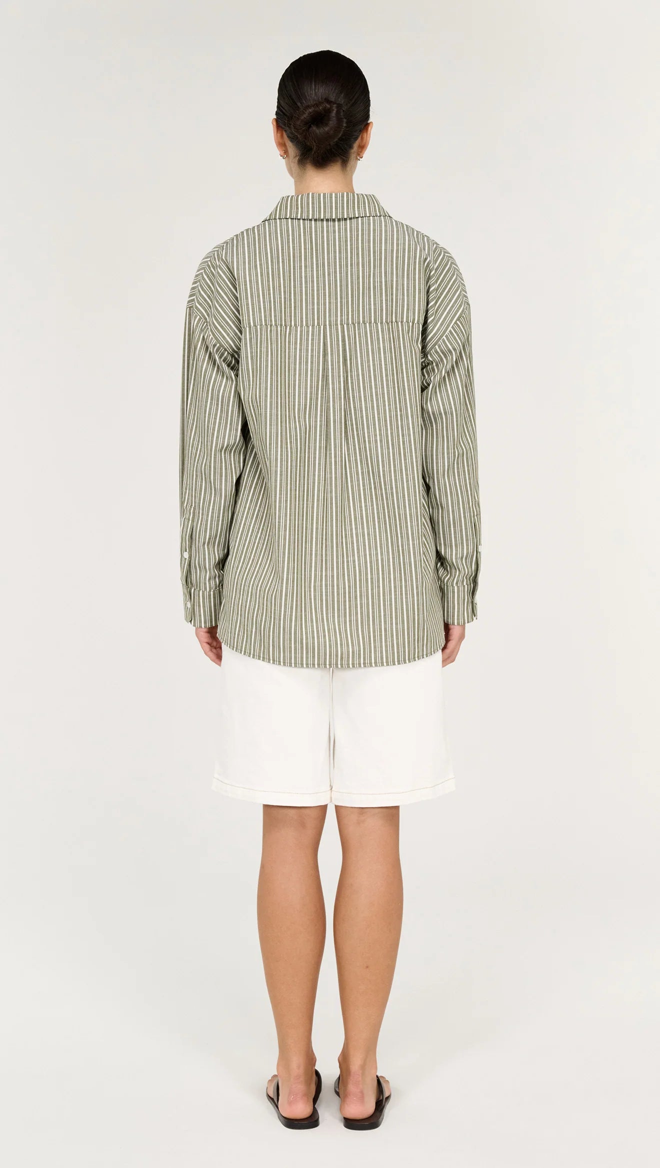 Staple The Label Lisara Oversized Shirt | Khaki/White