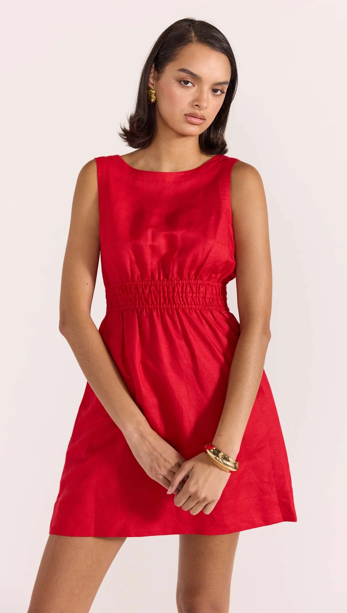 STAPLE THE LABEL AMANA MINI DRESS RED