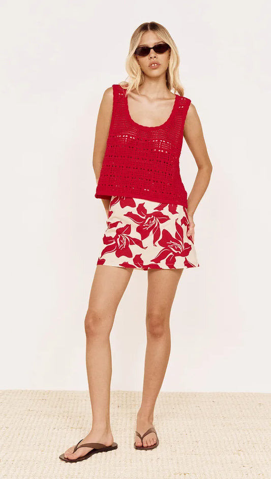 Mink Pink Anais Knit Tank | Red