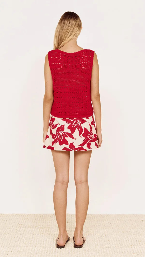 Mink Pink Anais Knit Tank | Red
