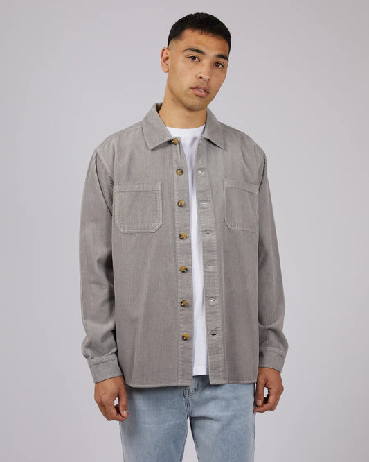 SILENT THEORY CORD OVERSHIRT GREY