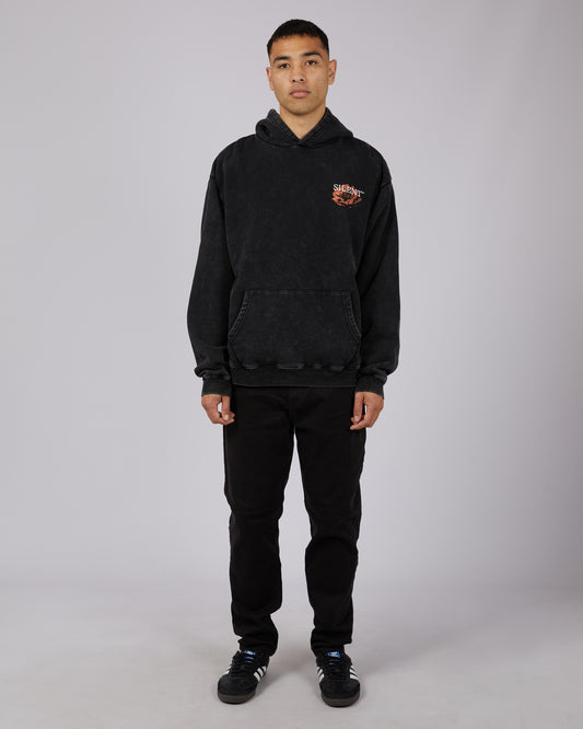 SILENT THEORY BLOOM HOODIE WASHED BLACK
