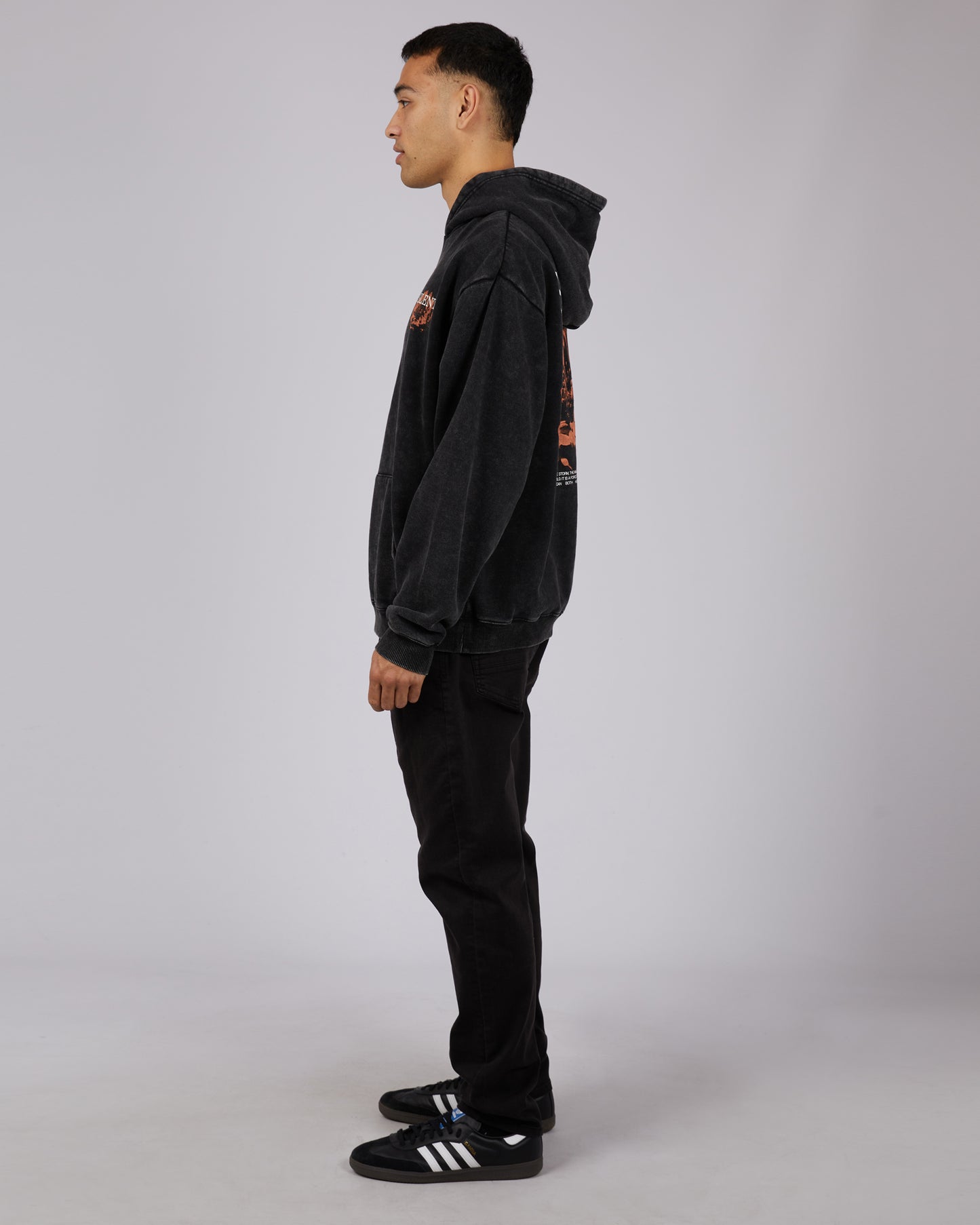 SILENT THEORY BLOOM HOODIE WASHED BLACK