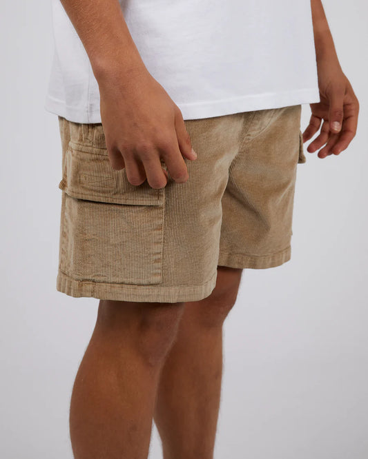 SILENT THEORY CARGO CORD SHORT TAN