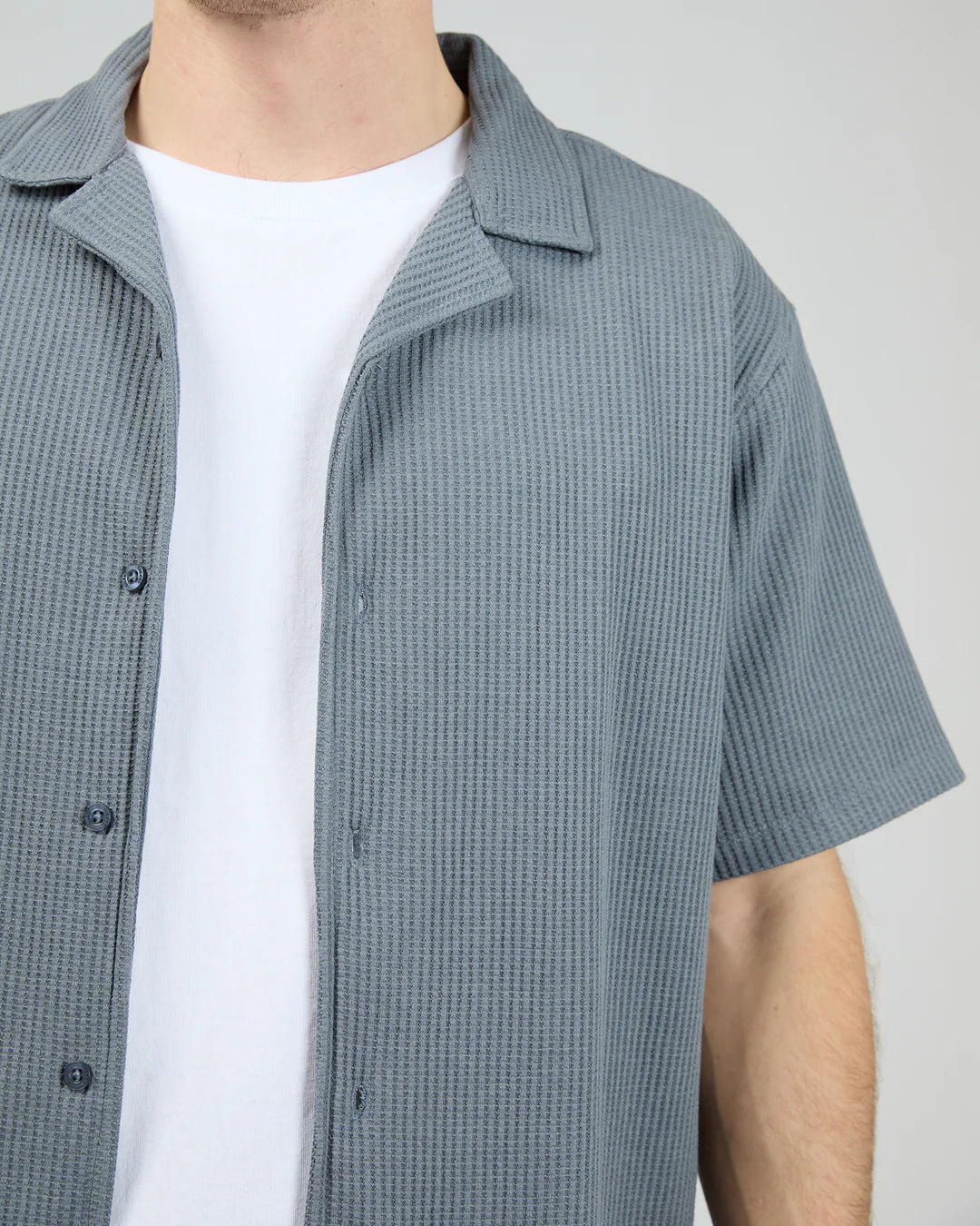 SILENT THEORY SESSION WAFFLE SS SHIRT STEEL