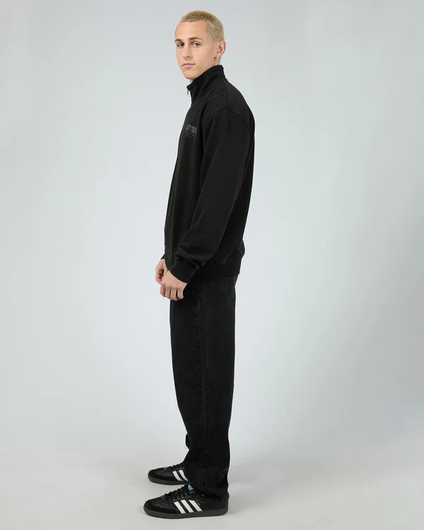 SILENT THEORY CONFLICT QUARTER ZIP WASHED BLACK