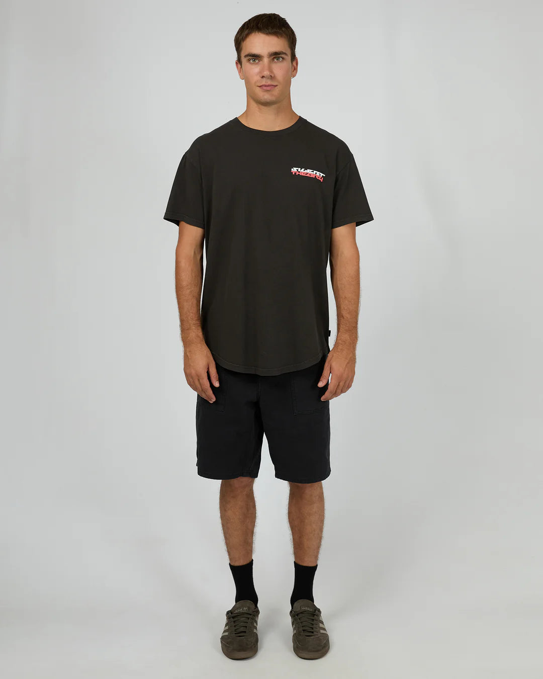 SILENT THEORY RAIL SCOOP TEE CHARCOAL