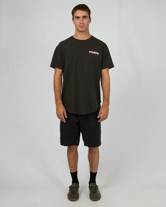 SILENT THEORY RAIL SCOOP TEE CHARCOAL