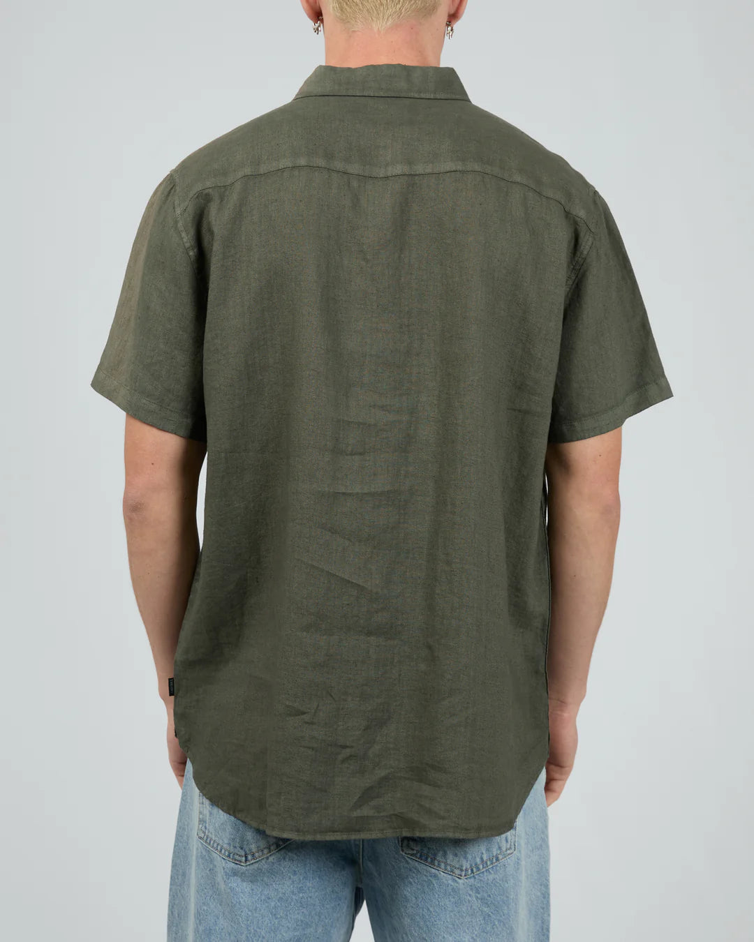 Silent Theory Linen Short Sleeve Shirt ll | Khaki