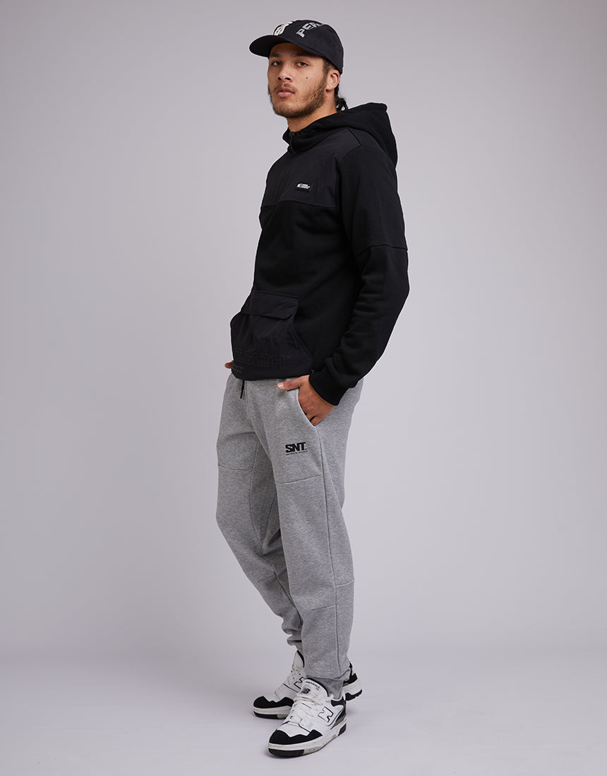 ST GOLIATH PANELLED HOODY BLACK