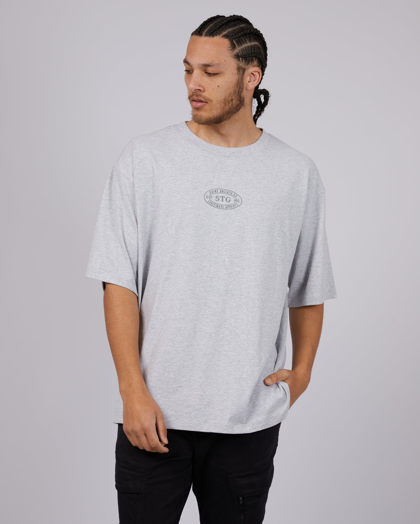 ST GOLIATH HERITAGE TEE GREY MARLE