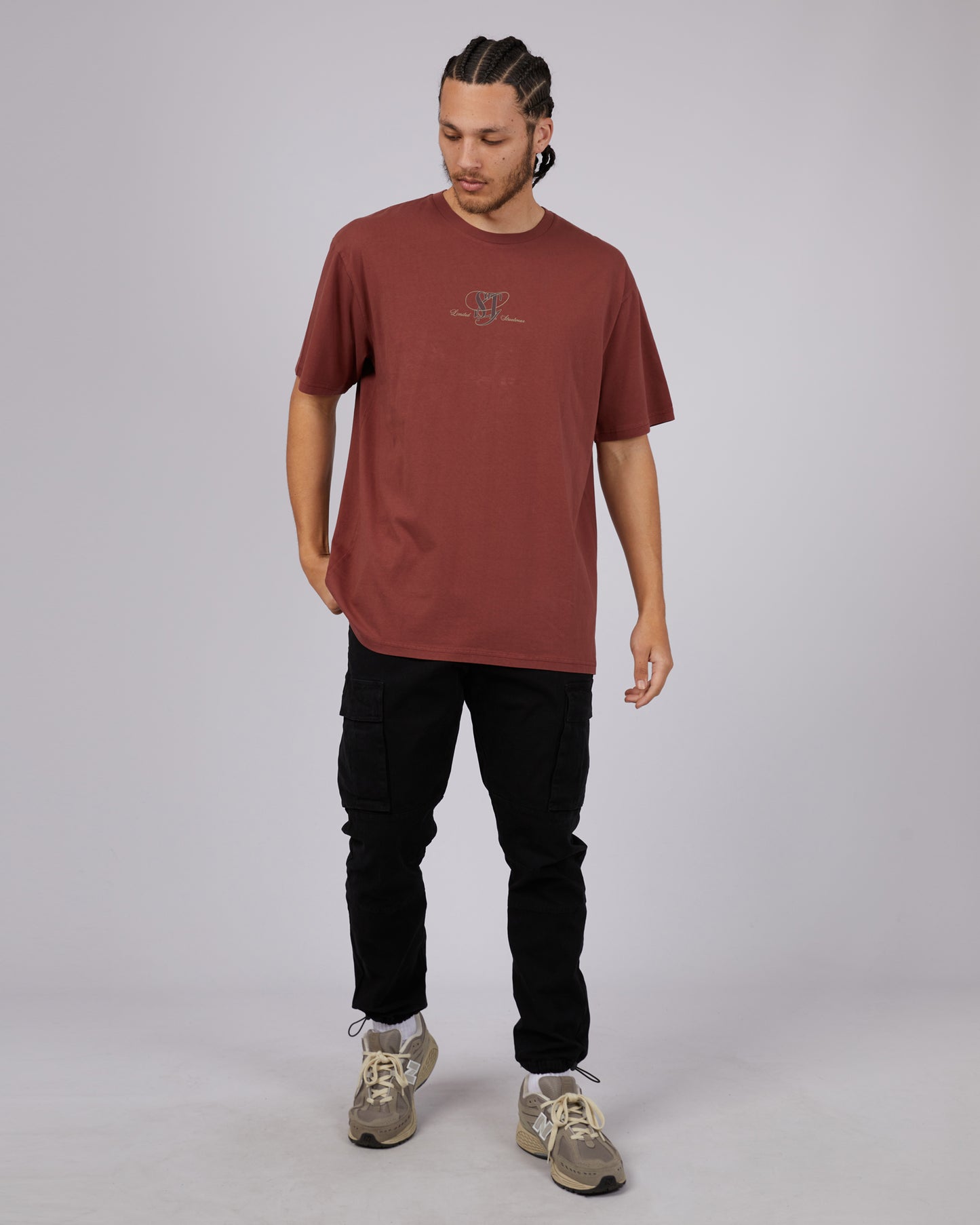 ST GOLIATH LOOPED TEE MAHOGANY