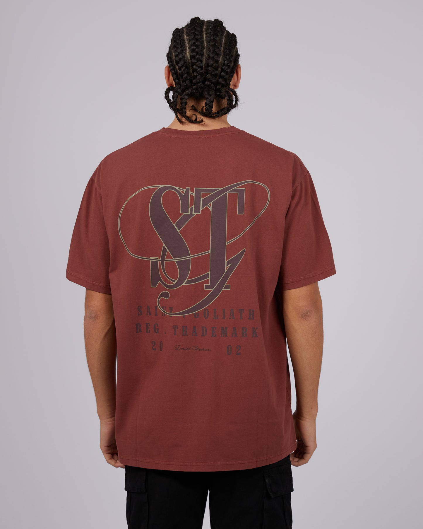 ST GOLIATH LOOPED TEE MAHOGANY