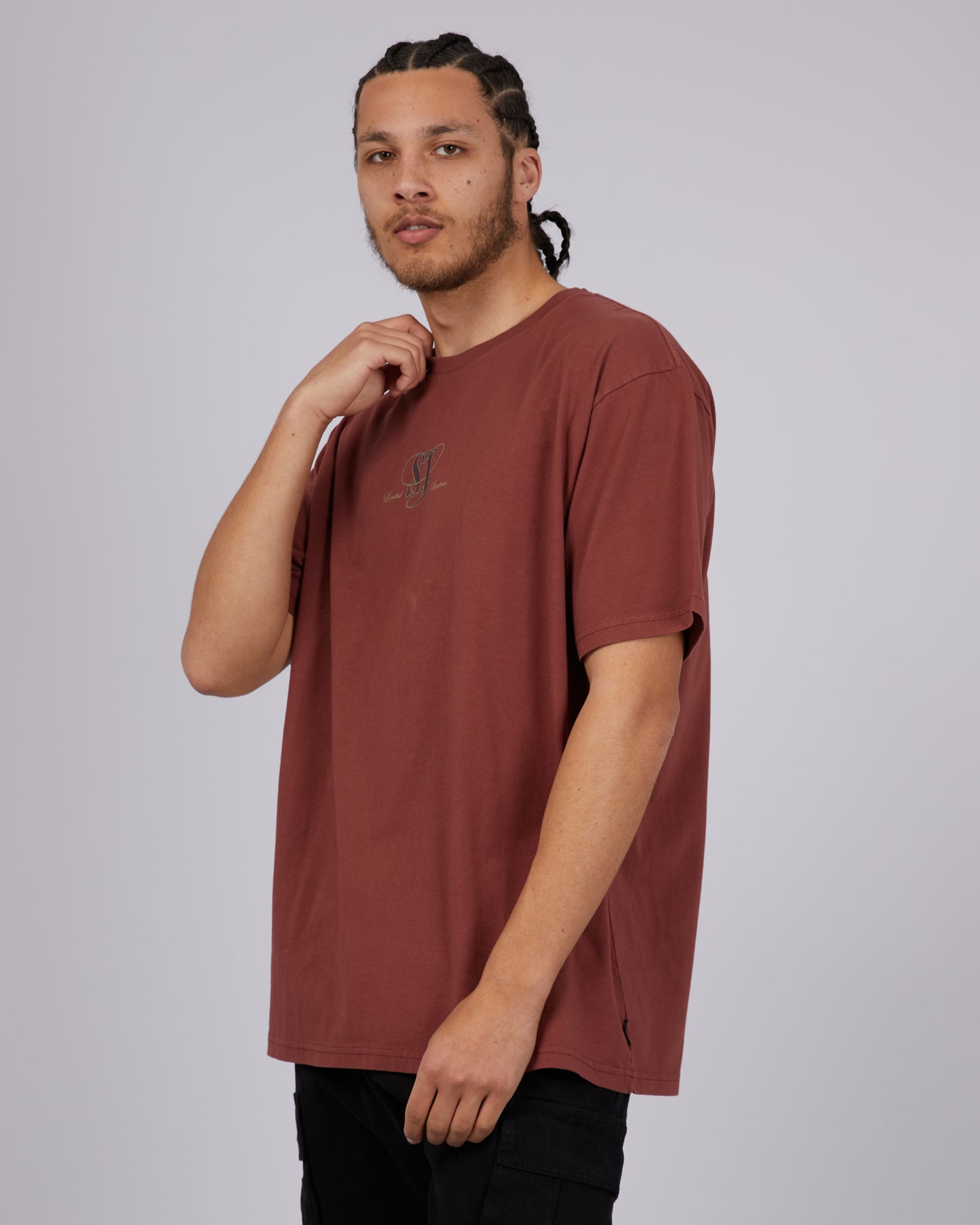 ST GOLIATH LOOPED TEE MAHOGANY