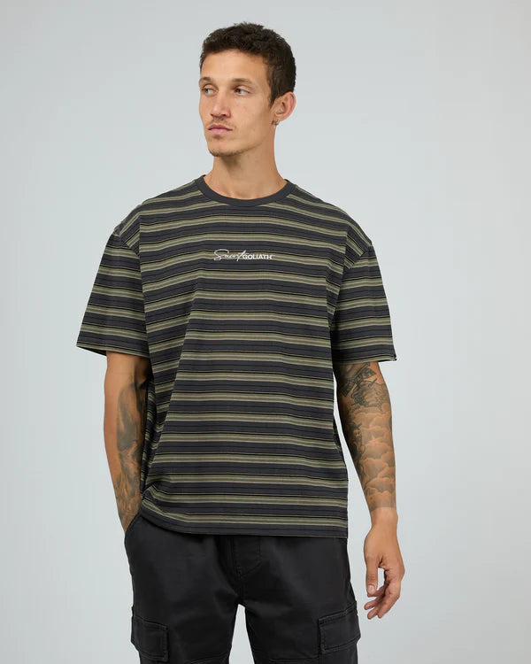 ST GOLIATH BROOKS STRIPE S/S TEE STEEL BLUE