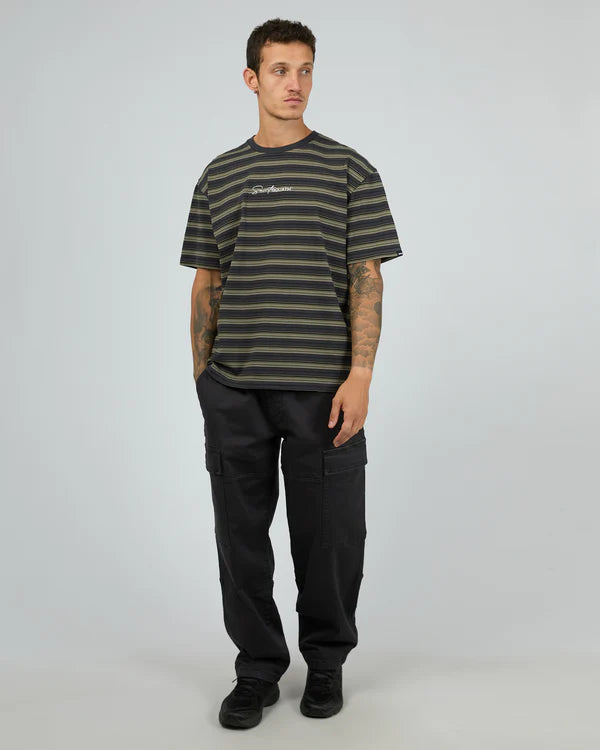 ST GOLIATH BROOKS STRIPE S/S TEE STEEL BLUE