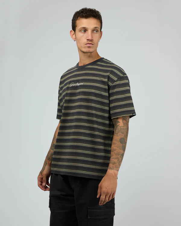 ST GOLIATH BROOKS STRIPE S/S TEE STEEL BLUE