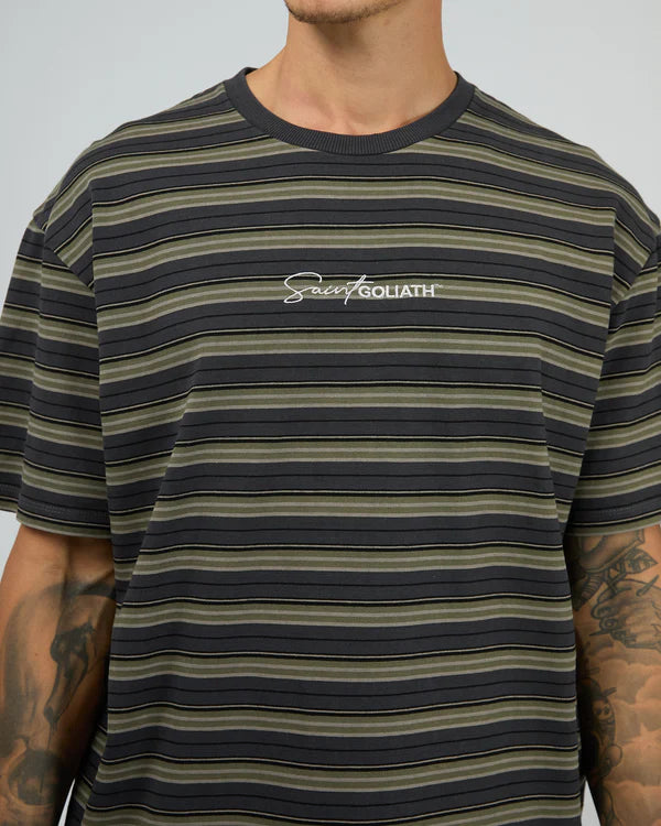ST GOLIATH BROOKS STRIPE S/S TEE STEEL BLUE