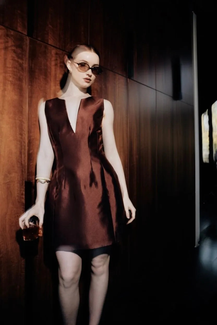 Slide Show Luciana Mini Dress | Chocolate