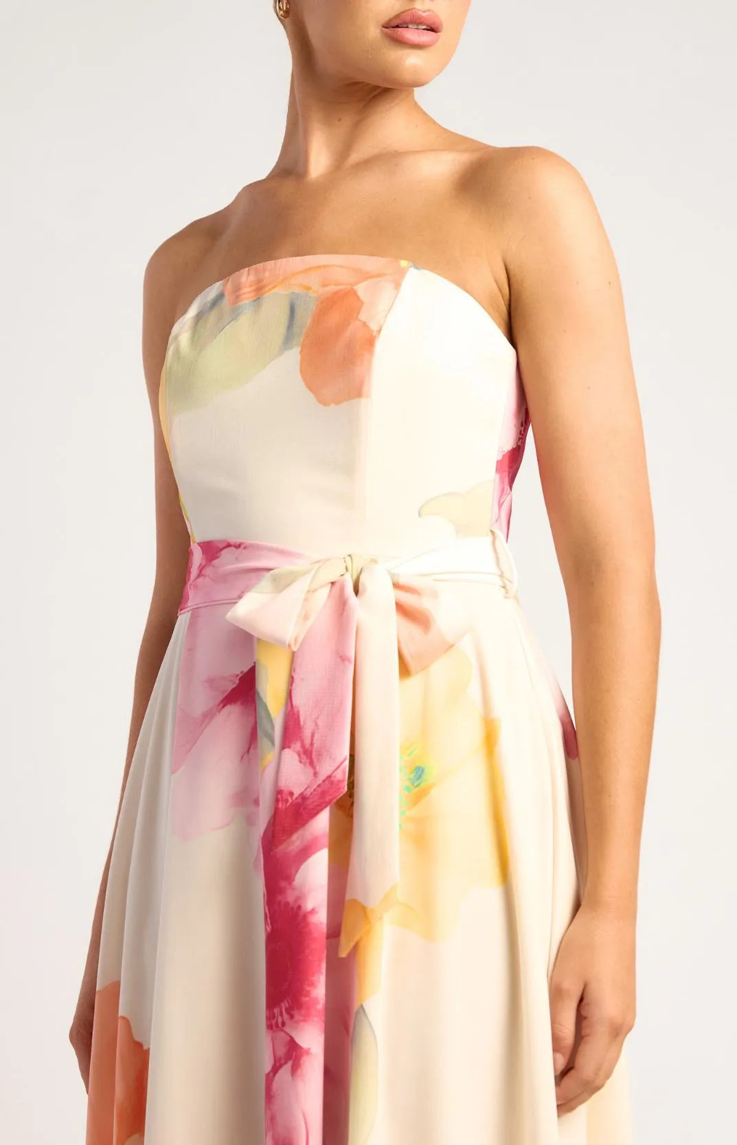 Style State Floral Strapless Maxi Dress | Raspberry