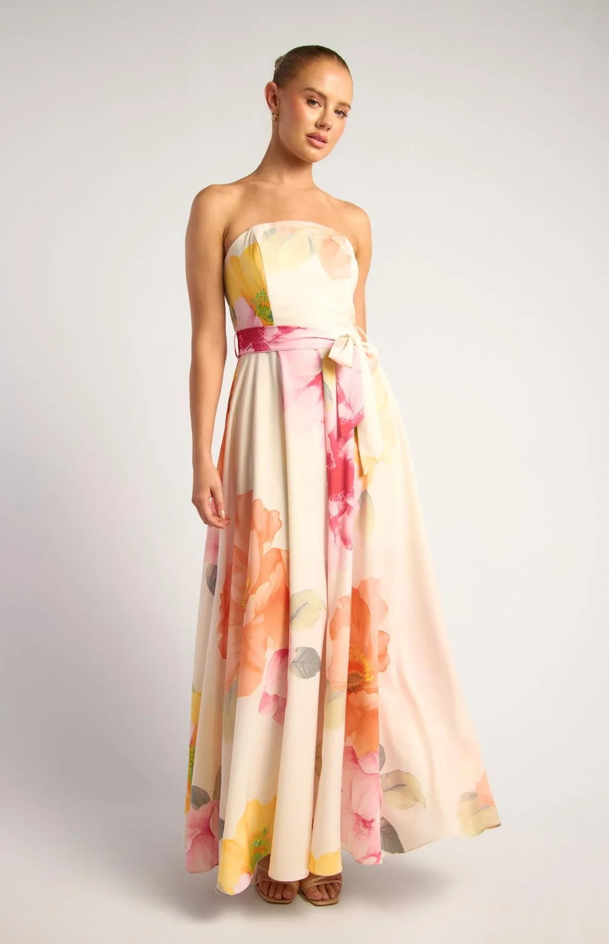 Style State Floral Strapless Maxi Dress | Raspberry