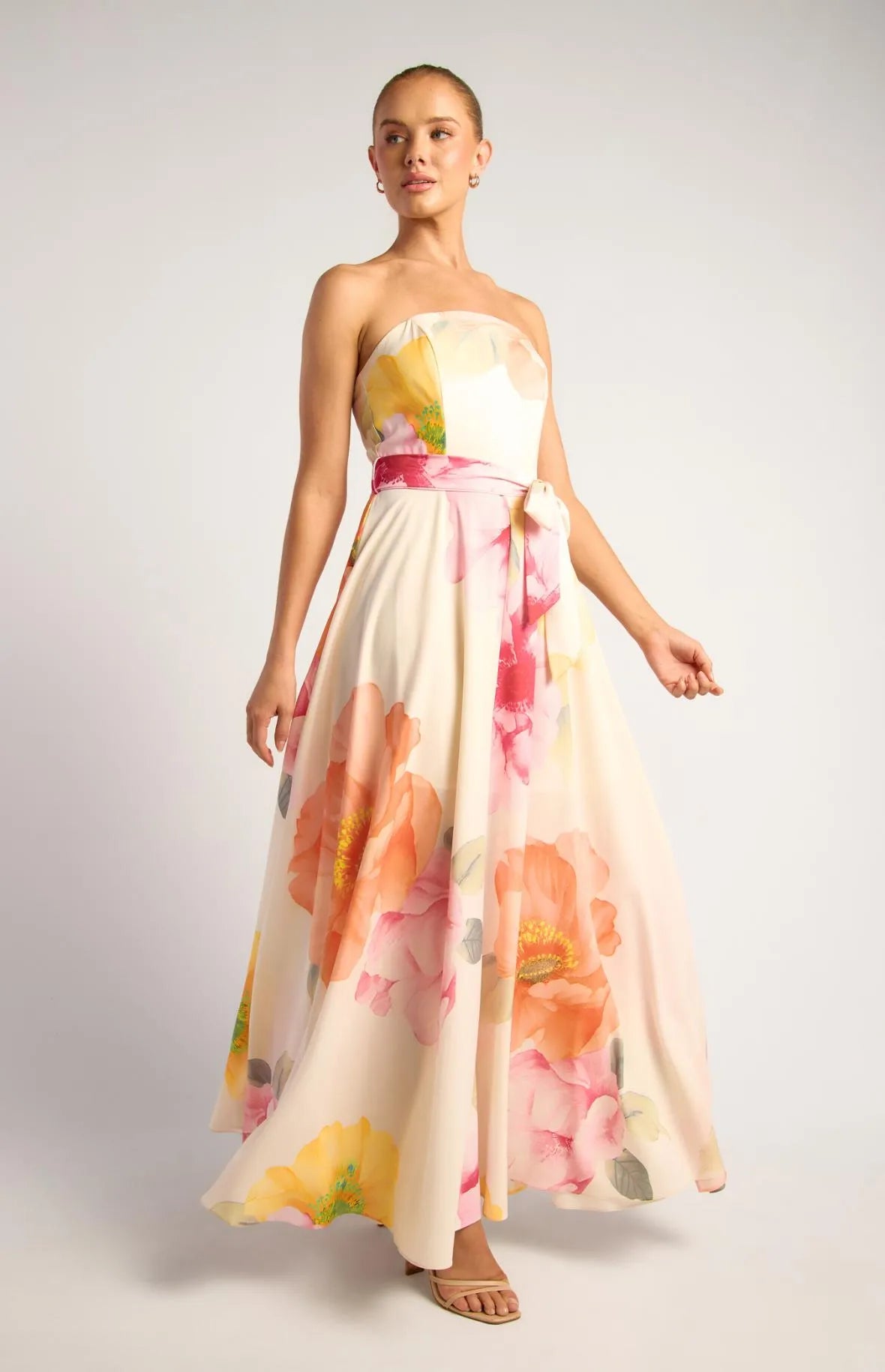Style State Floral Strapless Maxi Dress | Raspberry