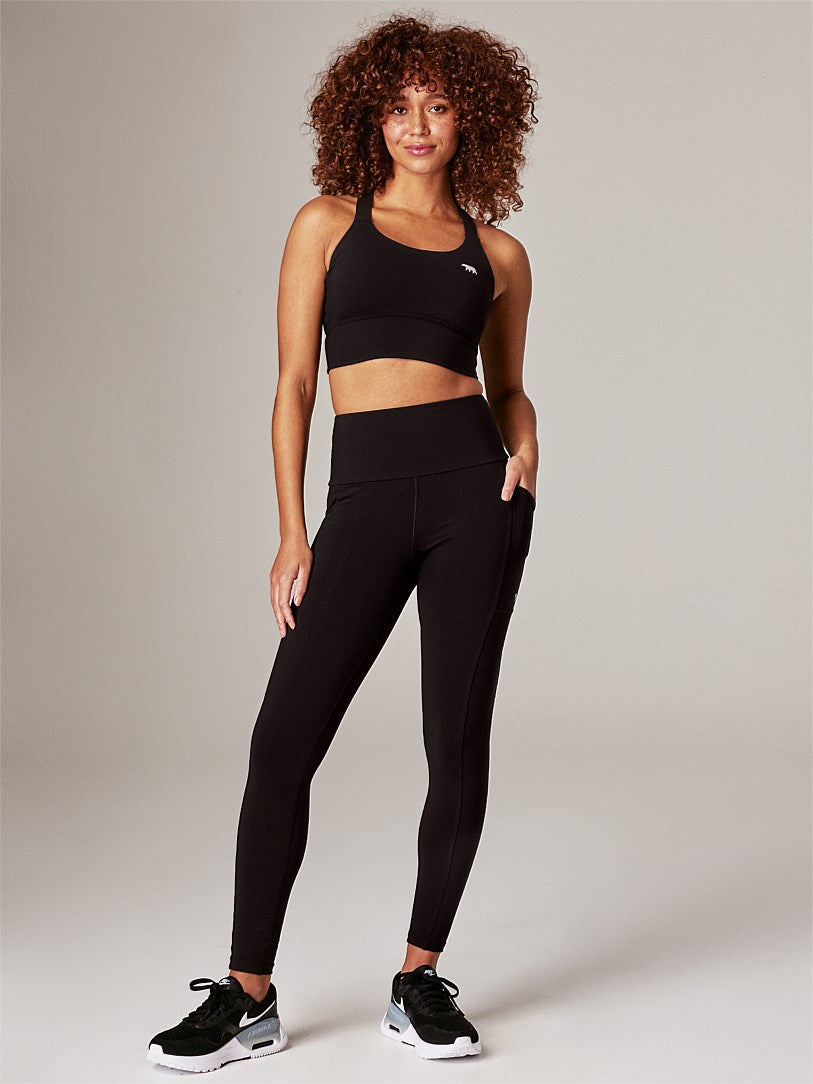 RUNNING BARE POWER MOVES POCKET LEGGINGS BLACK 28" SUPPLEX