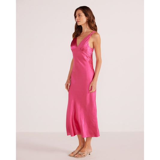 MINKPINK MARIANA BIAS MIDI DRESS PINK