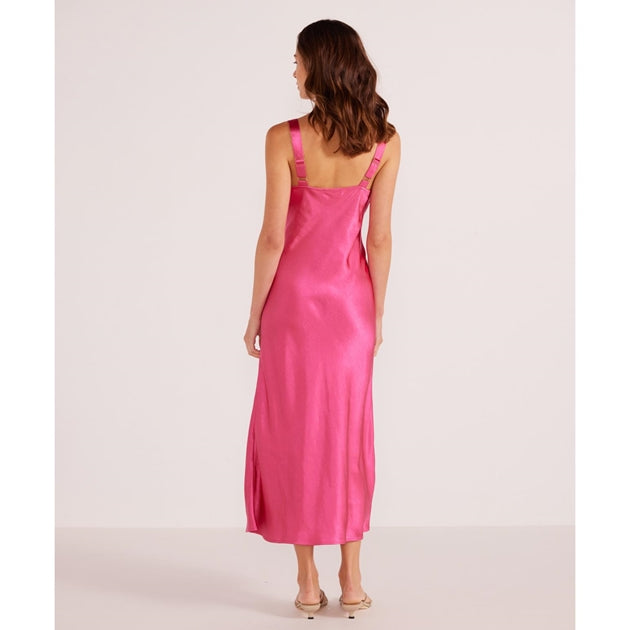 MINKPINK MARIANA BIAS MIDI DRESS PINK