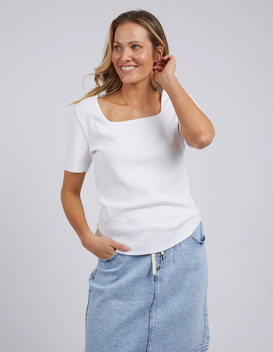 FOXWOOD EMMY RIB TEE WHITE