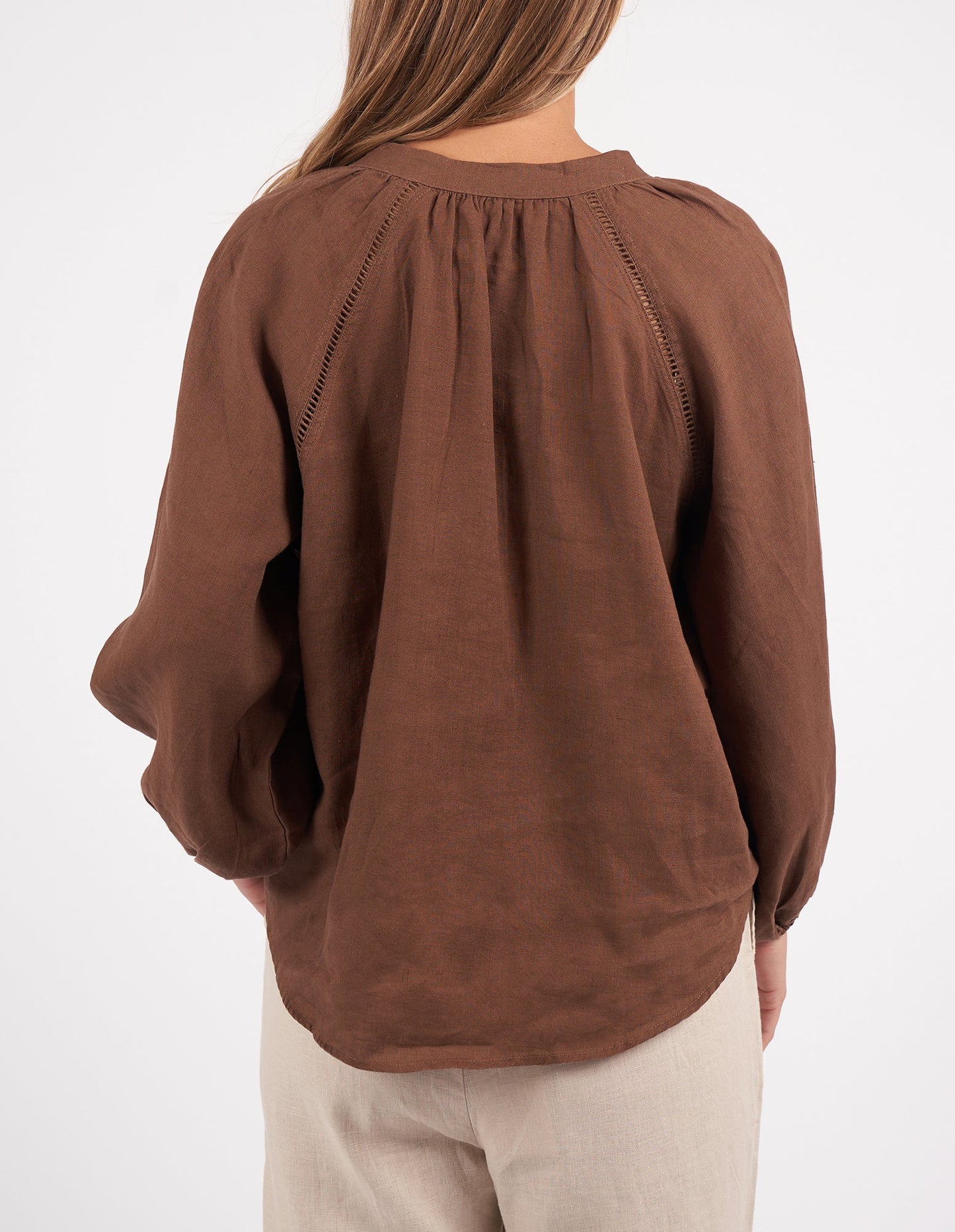 FOXWOOD SARDINIA BLOUSE CHOCOLATE