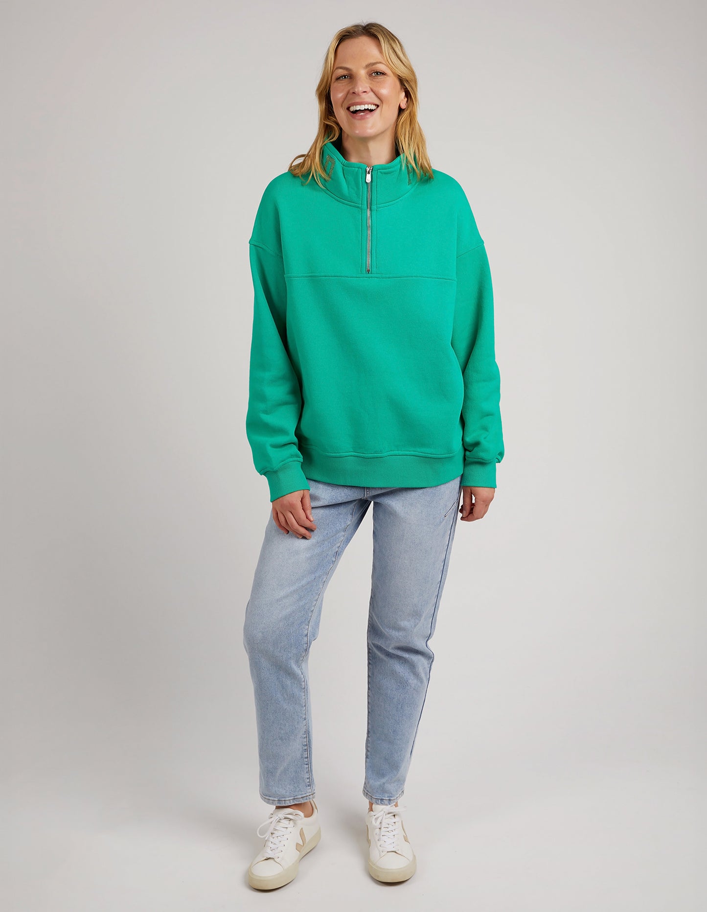 FOXWOOD COLLEGE ZIP CREW BRIGHT GREEN