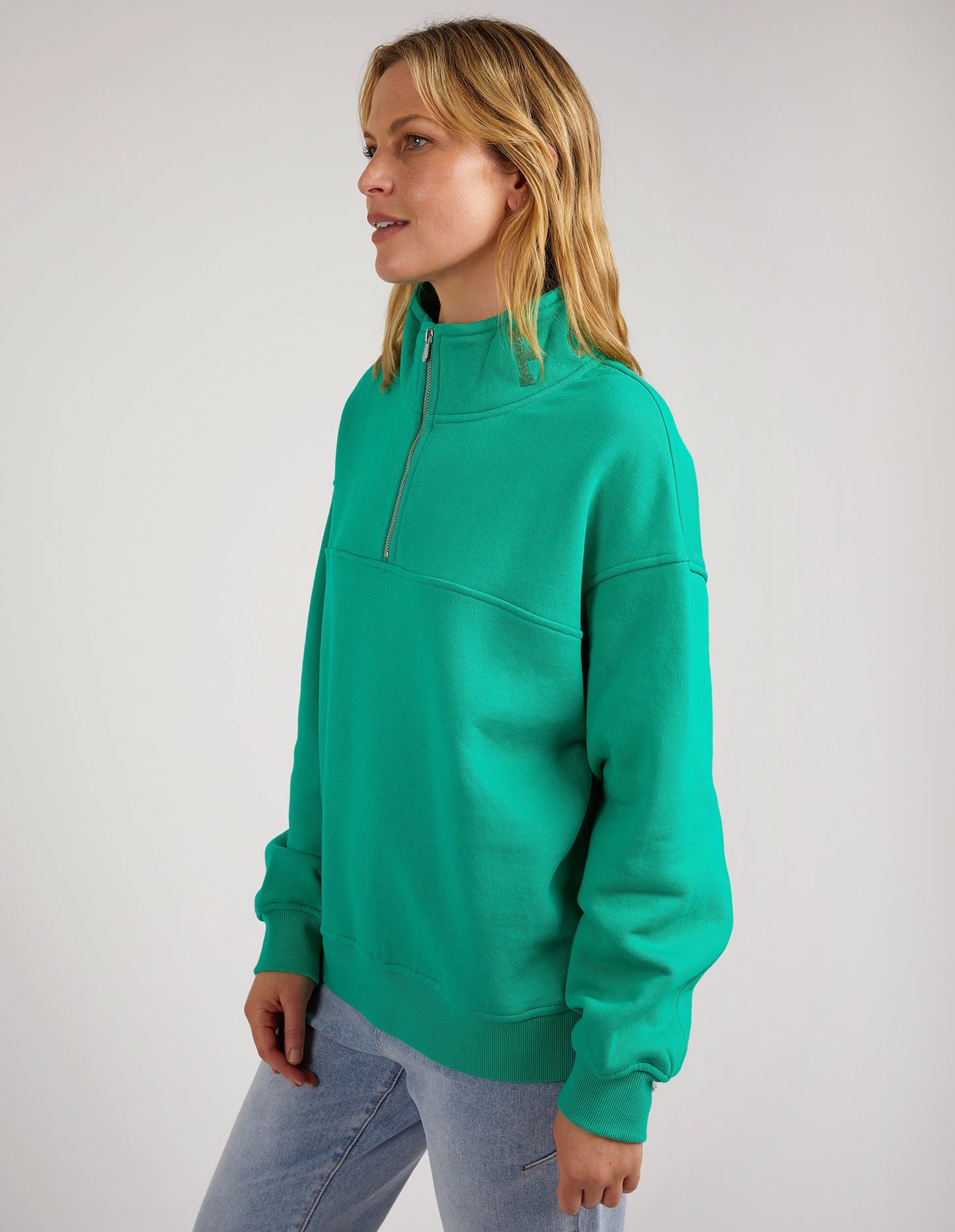 FOXWOOD COLLEGE ZIP CREW BRIGHT GREEN