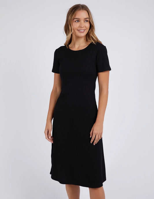 FOXWOOD NEVE RIB DRESS BLACK