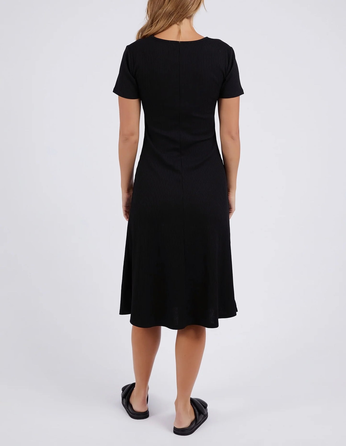 FOXWOOD NEVE RIB DRESS BLACK