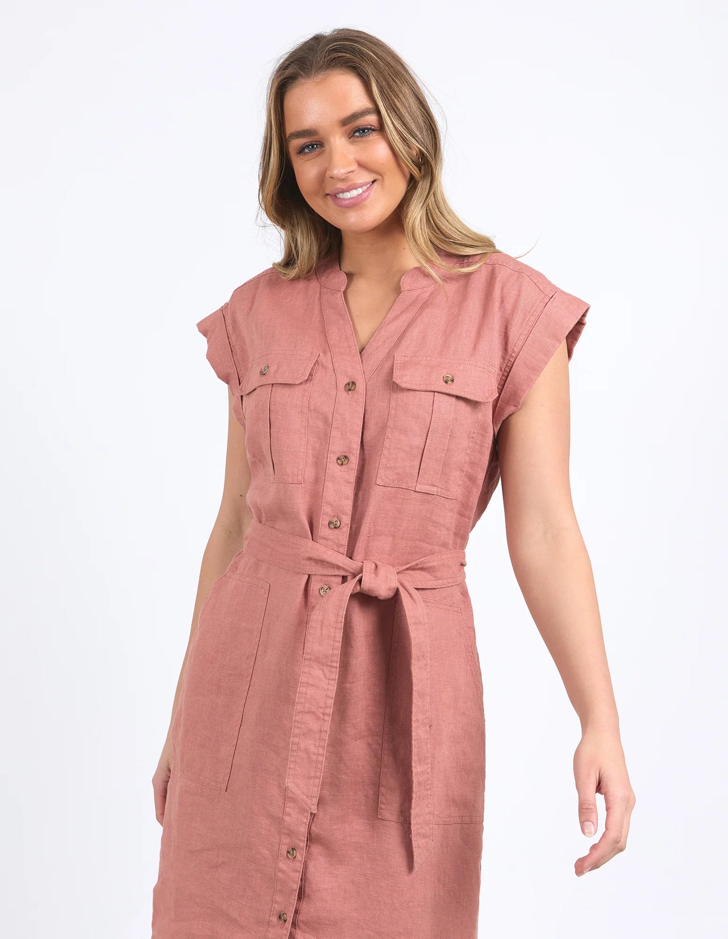 FOXWOOD HARLOW DRESS CLAY