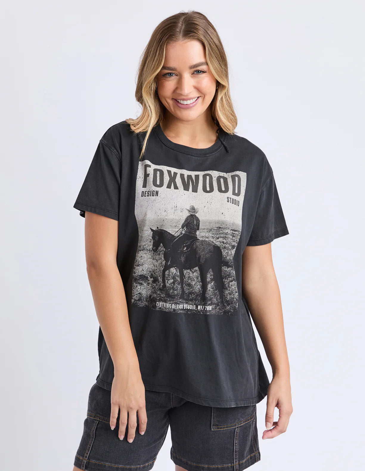 Foxwood Rodeo Tee Washed Black