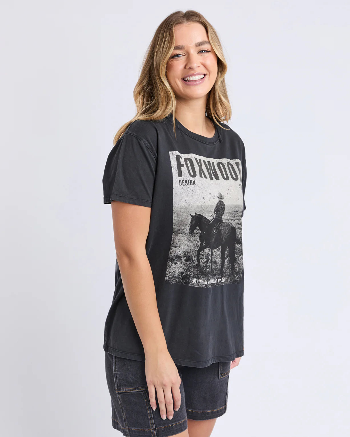 Foxwood Rodeo Tee Washed Black