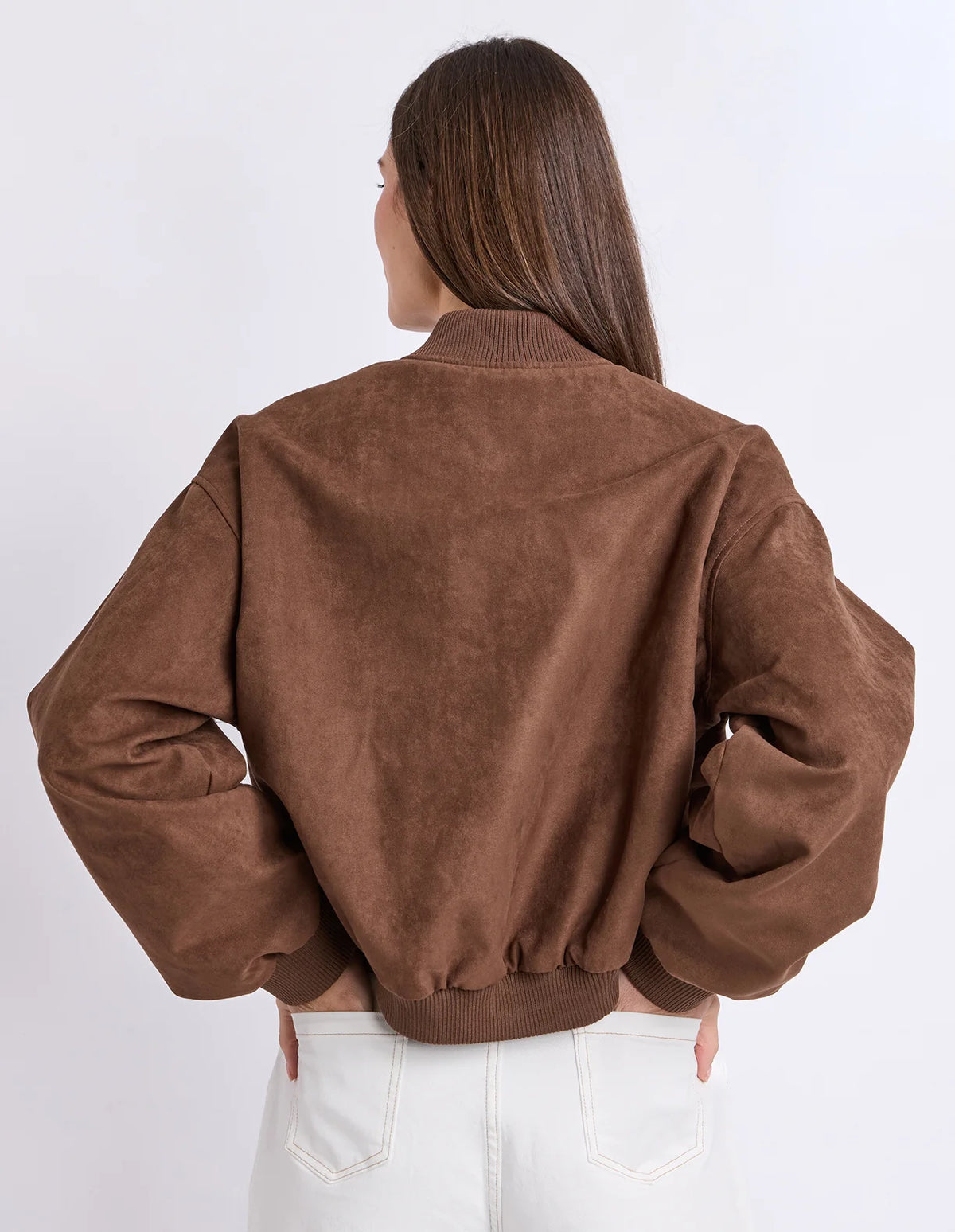Foxwood Evie Suede Bomber | Chocolate