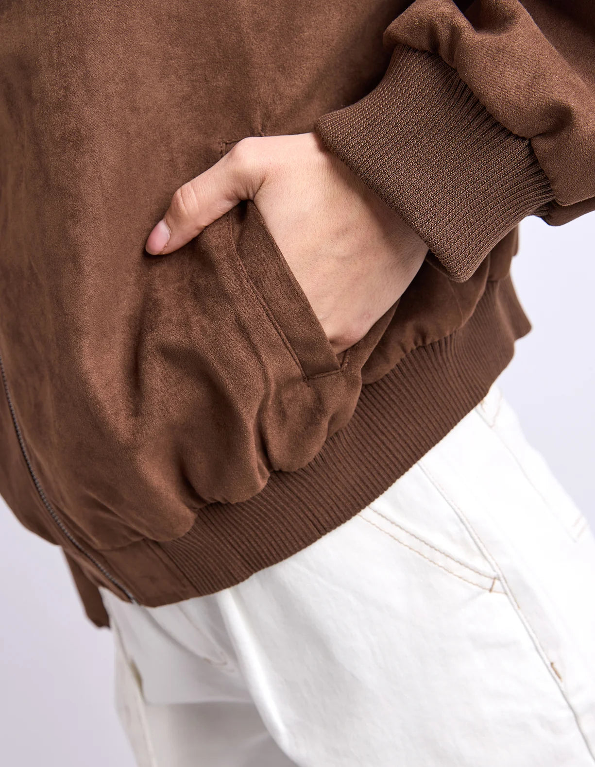 Foxwood Evie Suede Bomber | Chocolate