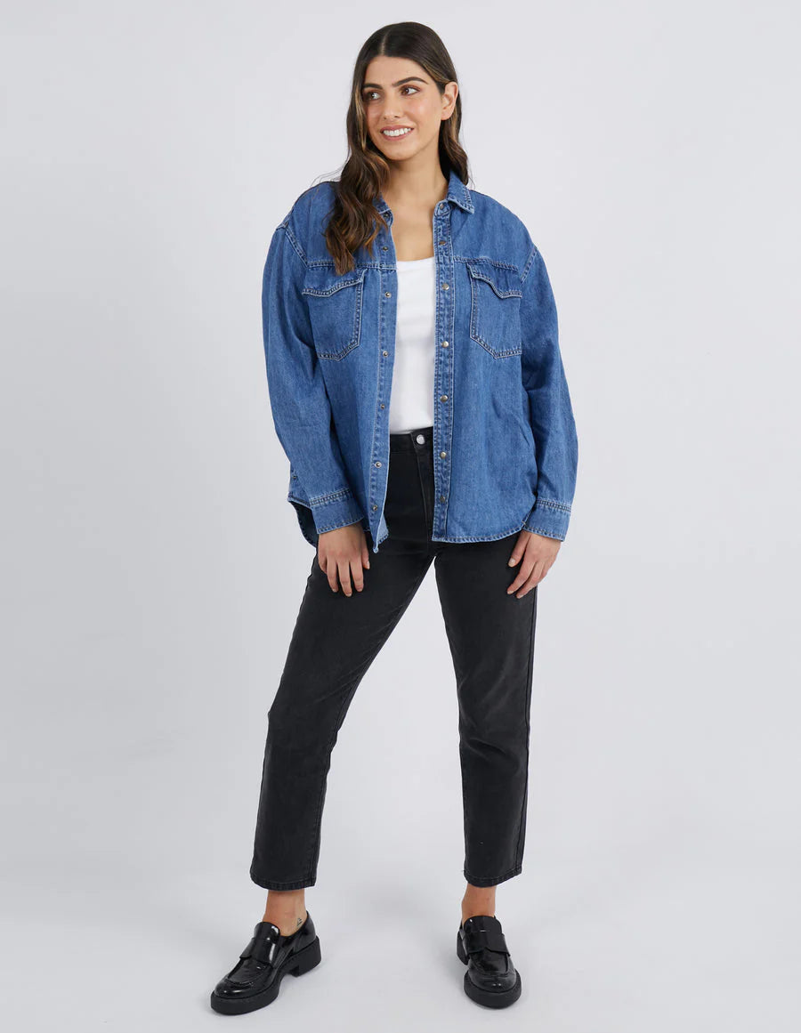 Foxwood Daisy Overshirt | Mid Blue