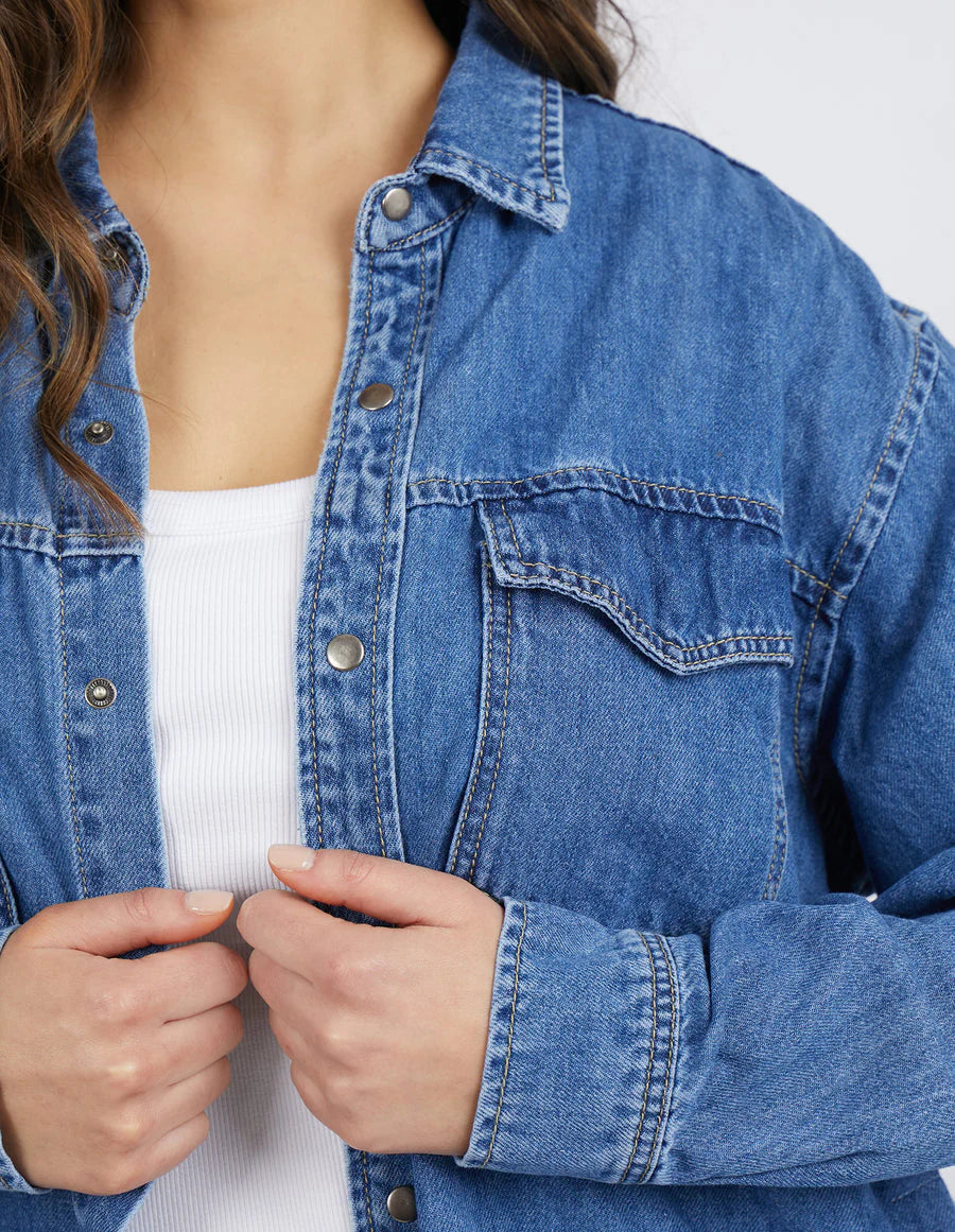 Foxwood Daisy Overshirt | Mid Blue