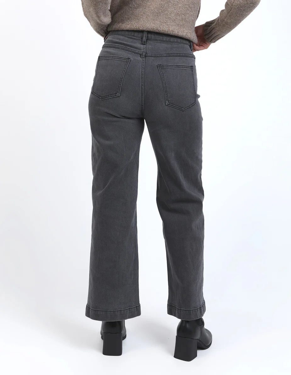 Foxwood Sarah Wide Leg Jean | Washed Black