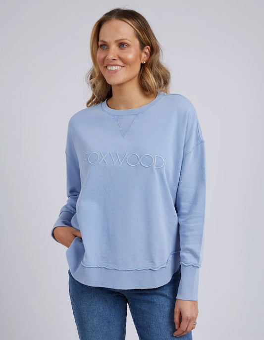 FOXWOOD WASHED SIMPLIFIED CREW LIGHT BLUE