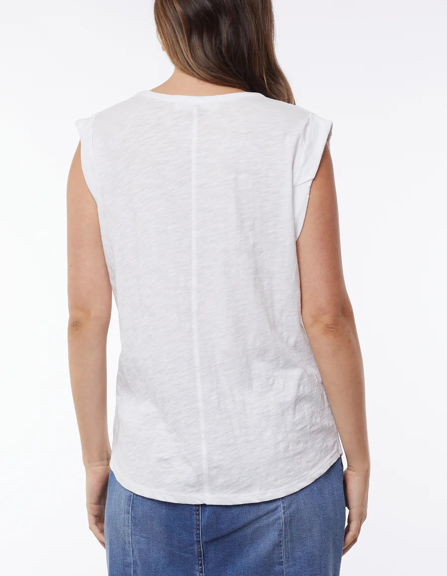 FOXWOOD BRONTE MUSCLE TANK WHITE