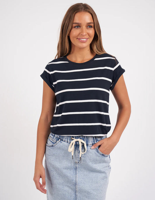 FOXWOOD MANLY STRIPE TEE NAVY