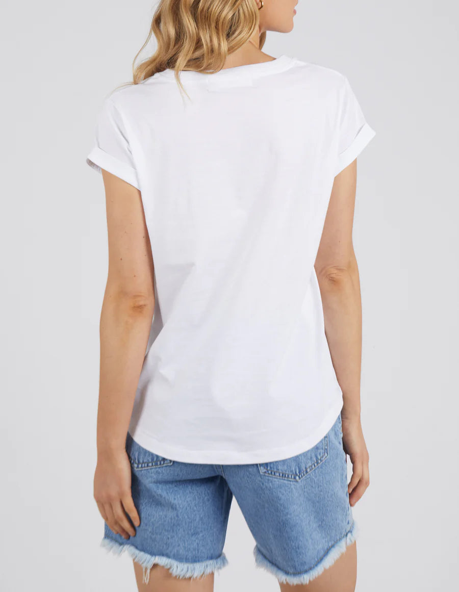 FOXWOOD MANLY VEE TEE WHITE