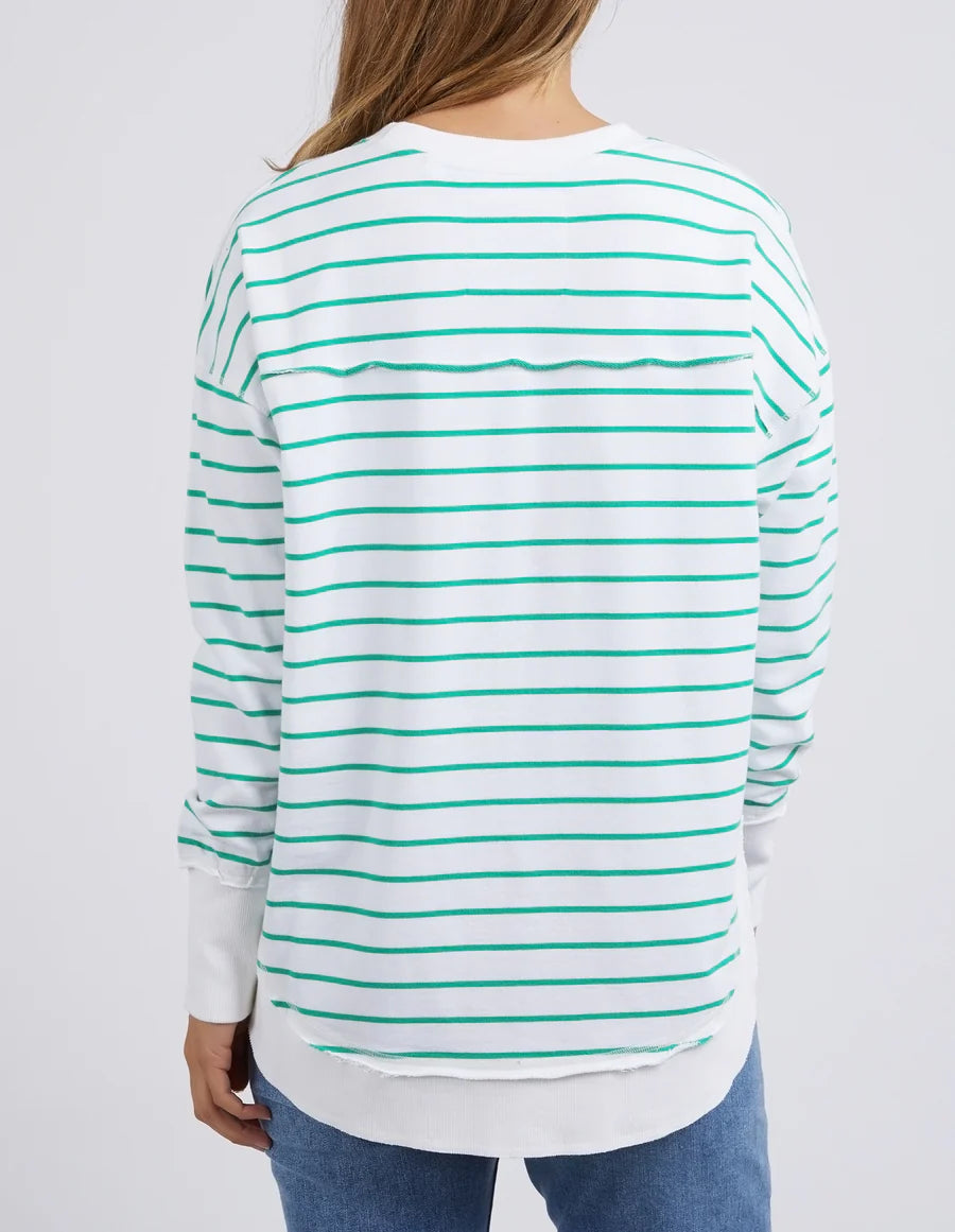 FOXWOOD SIMPLIFIED STRIPE CREW GREEN