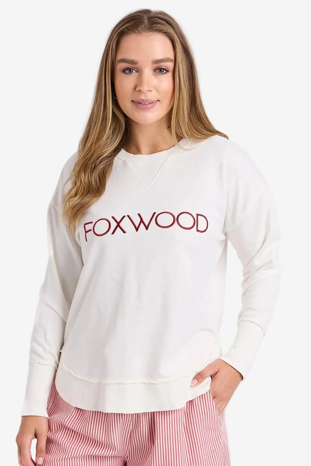 Foxwood Simplified Metallic Crew | Ecru
