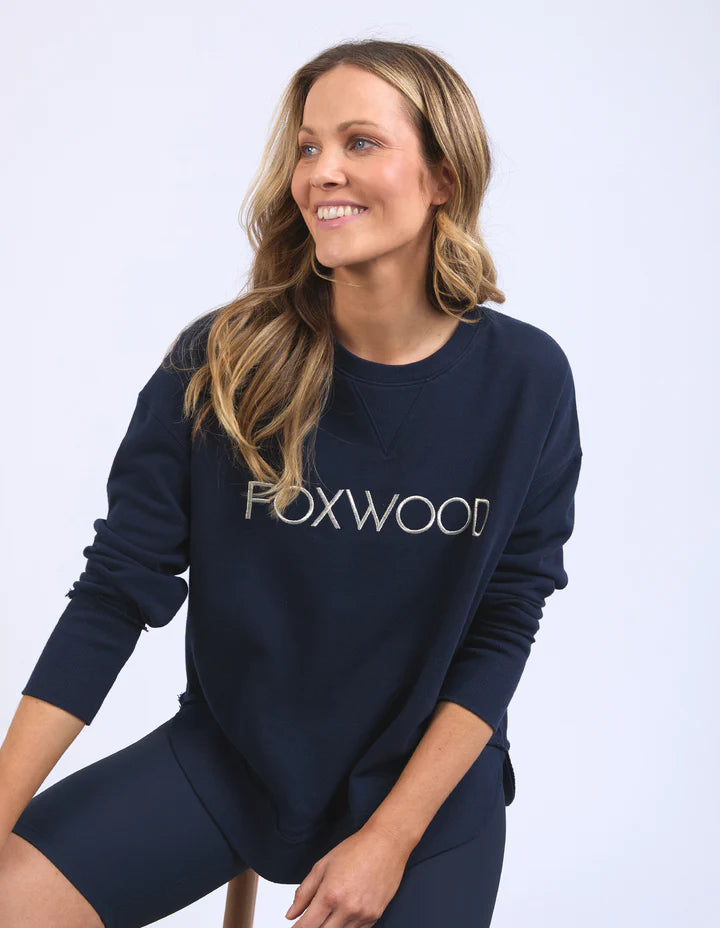 FOXWOOD SIMPLIFIED METALLIC CREW NAVY